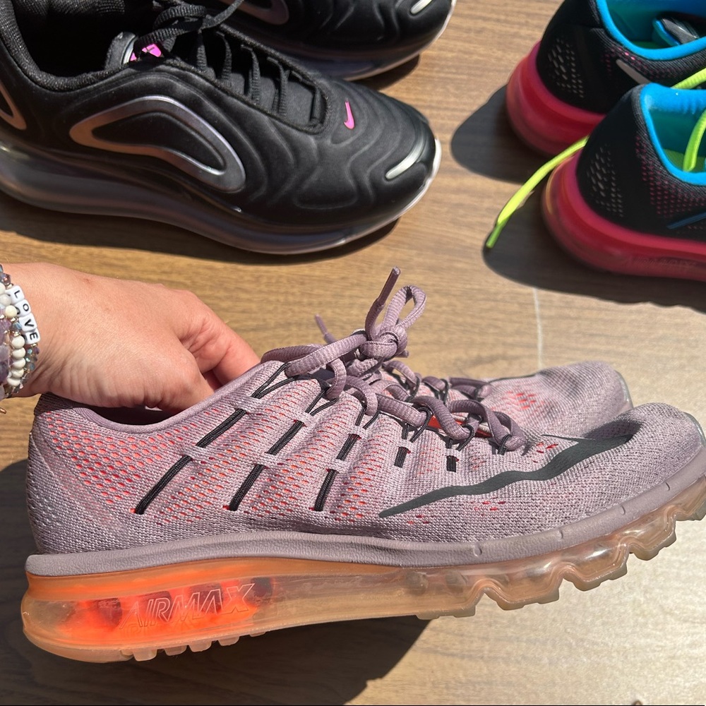 Nike women’s air max greyish purple with orange detail size 9